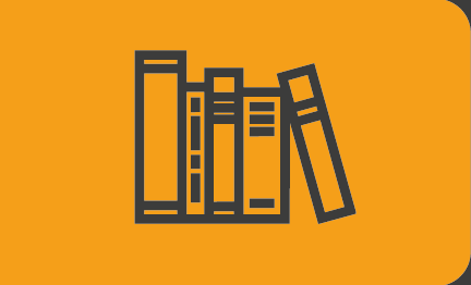 Imagem: Ilustração. Cinco livros enfileirados. Fim da imagem.