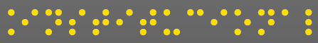 Imagem: Texto ‘Institucional’ escrito em pontos braille em amarelo. Fim da imagem.