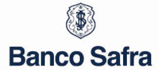 image: Banco Safra logo consisting of the name in blue letters and, above, a shield with a dollar sign. end of image.