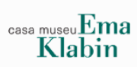 image: Ema Klabin House Museum logo composed of the name in gray and green letters. end of image.