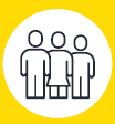 Image: Illustration. The silhouette of three people side by side; a tall person, a person in a dress, and a short person. end of image.
