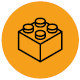image: Illustration. A square puzzle piece. end of image.