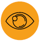 image: Illustration. Focus on a person's eye, with a small ball in the upper left corner. end of image.