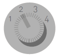 image: Illustration. A gray button with numbers, the cursor pointing to the number “2.” end of image.
