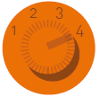 image: Illustration. A orange button with numbers, the cursor pointing to the number “4.” end of image.