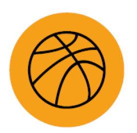 Imagem: Ilustração. Bóla de basquete. Fim da imagem.