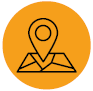 Imagem: Ilustração. Um pin sobre um mapa. Fim da imagem.