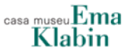 image: Ema Klabin House Museum logo composed of the name in gray and green letters. end of image.