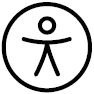 image: Illustration. Silhouette of a person with open arms inside a circle. end of image.