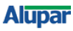 Imagem: Logotipo da Alupar composto pelo nome em letras azuis com uma barra verde na parte superior. Fim da imagem.