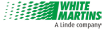 Imagem: Logotipo da White Martins composto pelo nome em letras maiúsculas verdes e, à esquerda, um retângulo com losangos verdes em degradê. Na parte inferior, o texto “A Linde company”. Fim da imagem.